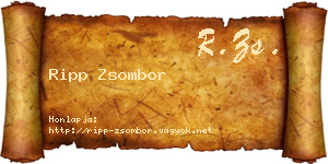 Ripp Zsombor névjegykártya